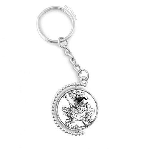 Masterpiece Romance Three Kingdoms China Rotatable Keyholder Ring Disc Accessories Chain Clip