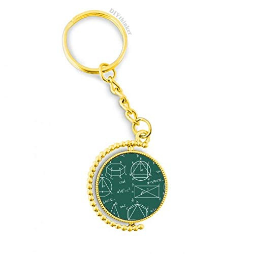 Geometric Mathematical Formula Calculus Metal Connector Key Chain Ring Accessory Golden Keyholder