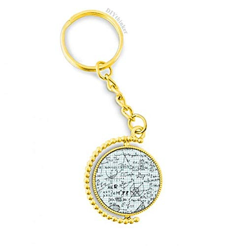 Geometry Mathematical Formulas Calculus Figure Metal Connector Key Chain Ring Accessory Golden Keyholder