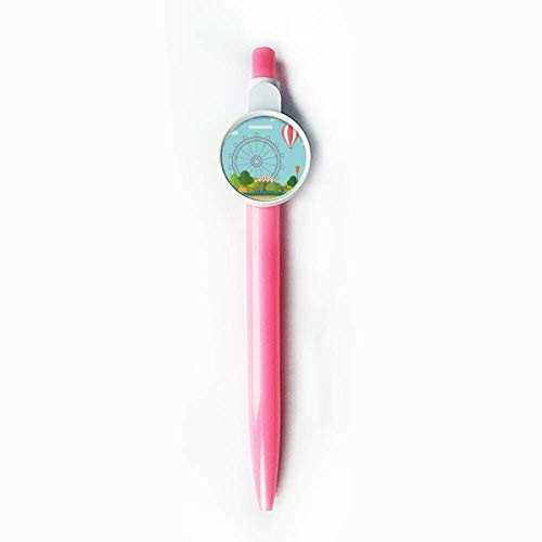 Ferris Wheel Balloon Amusement Park Rollerball Tip Blue Retractable Pen Write Stationery