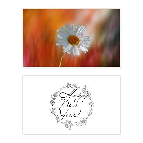 Orange Dark White Beautiful Flowers New Year Festival Greeting Card Bless Message Present