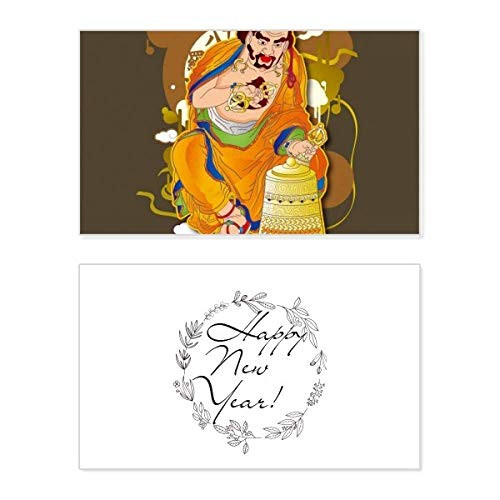 Customs Eighteen Arhats Figure Pattern New Year Festival Greeting Card Bless Message Present