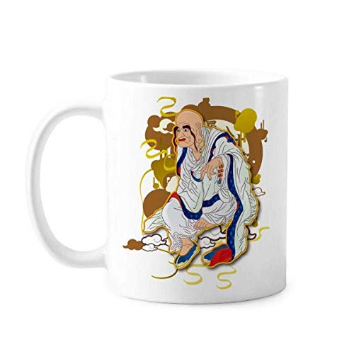 Culture Eighteen Arhats Figure Mug Pottery Ceramic Coffee Porcelain Cup Tableware