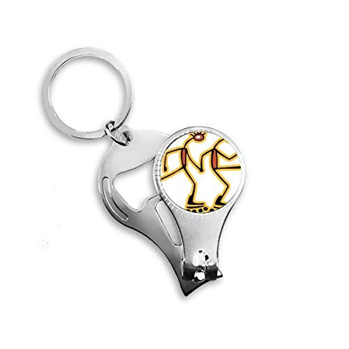 Egypt Figure Roller Skating Pattern Nail Nipper Ring Key Chain Bottle Opener Clipper