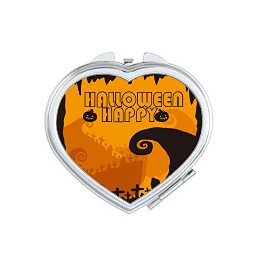 Tree Happy Ghost Fear Halloween Mirror Travel Magnification Portable Handheld Pocket Makeup Tree Happy Ghost Fear Halloween Mirror Travel Magnification Portable Handheld Pocket Makeup