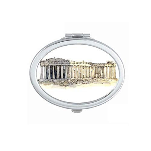 Acropolis of Athens of Greece Mirror Portable Fold Hand Makeup Double Side Glasses