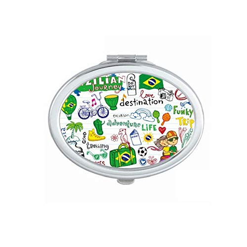 Adventure Life Brazil Journey Brazil Mirror Portable Fold Hand Makeup Double Side Glasses Adventure Life Brazil Journey Brazil Mirror Portable Fold Hand Makeup Double Side Glasses