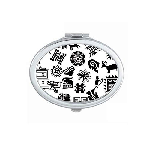 Ancient Egypt Art Decorative Pattern Mirror Portable Fold Hand Makeup Double Side Glasses