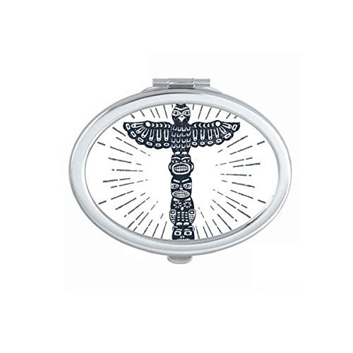 Ancient Egypt Owl Decorative Pattern Mirror Portable Fold Hand Makeup Double Side Glasses