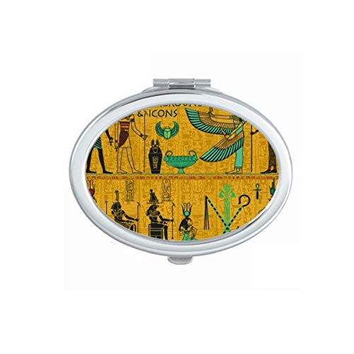 Ancient Egypt Pharaoh Art Pattern Mirror Portable Fold Hand Makeup Double Side Glasses