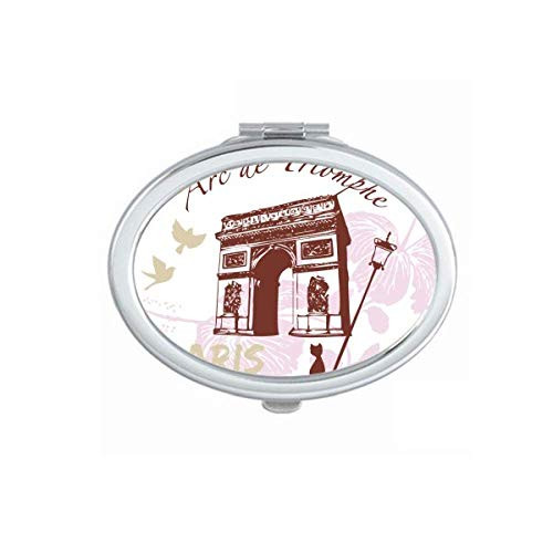Arch Of Triumphal France Paris Landmark Mirror Portable Fold Hand Makeup Double Side Glasses