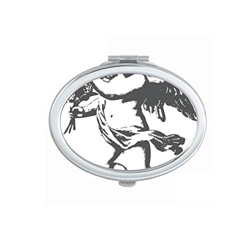 Baroque Angle Modern Illustration Pattern Mirror Portable Fold Hand Makeup Double Side Glasses Baroque Angle Modern Illustration Pattern Mirror Portable Fold Hand Makeup Double Side Glasses