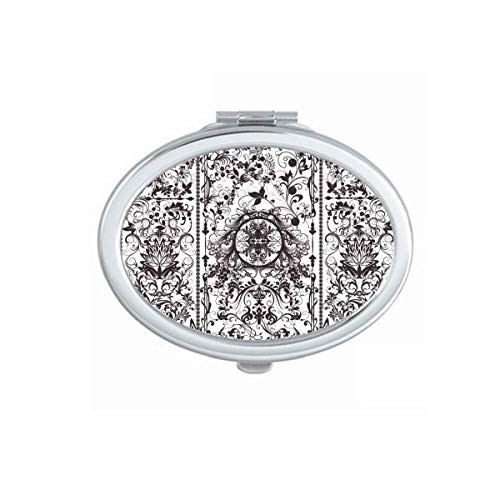 Baroque Modern Parallel Repeat Pattern Mirror Portable Fold Hand Makeup Double Side Glasses Baroque Modern Parallel Repeat Pattern Mirror Portable Fold Hand Makeup Double Side Glasses