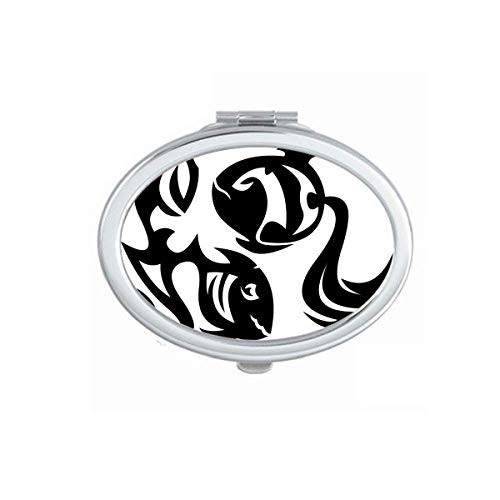 Constellation Pisces Zodiac Sign Mirror Portable Fold Hand Makeup Double Side Glasses Constellation Pisces Zodiac Sign Mirror Portable Fold Hand Makeup Double Side Glasses
