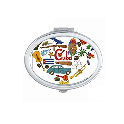 Cuba Love Heart Landscap National Flag Mirror Portable Fold Hand Makeup Double Side Glasses Cuba Love Heart Landscap National Flag Mirror Portable Fold Hand Makeup Double Side Glasses