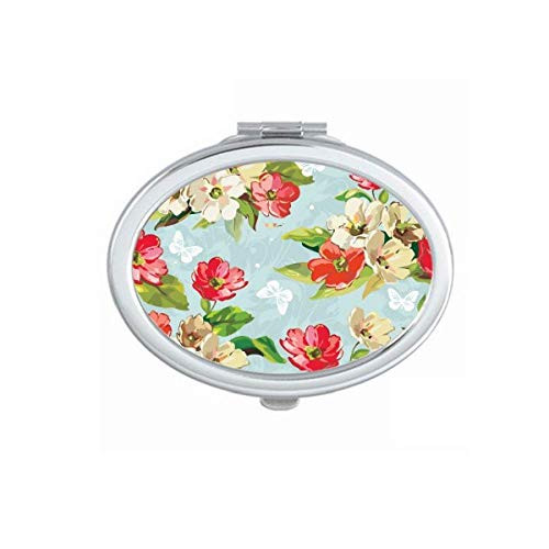 Elegant Peach Blossom Flowers Drawing s Mirror Portable Fold Hand Makeup Double Side Glasses Elegant Peach Blossom Flowers Drawing s Mirror Portable Fold Hand Makeup Double Side Glasses