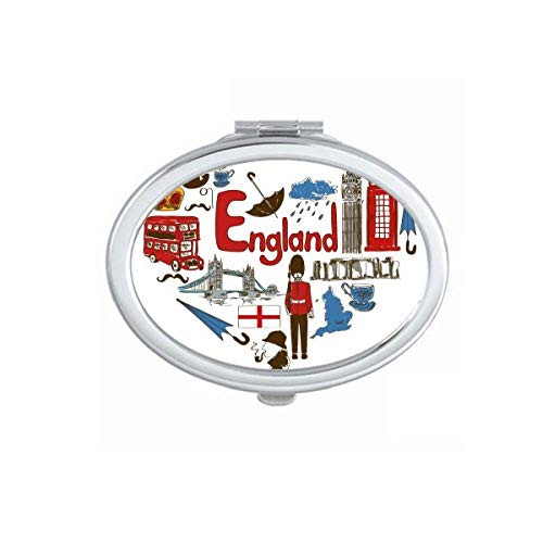 England Love Heart UK National Flag Mirror Portable Fold Hand Makeup Double Side Glasses