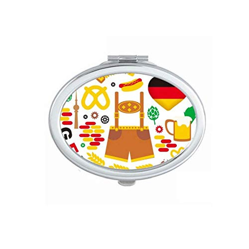 Germany Landmark Flag Culture Mirror Portable Fold Hand Makeup Double Side Glasses
