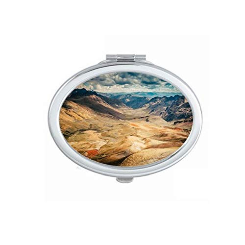 Mountains Desert Outdoor Cloud Sky Mirror Portable Fold Hand Makeup Double Side Glasses