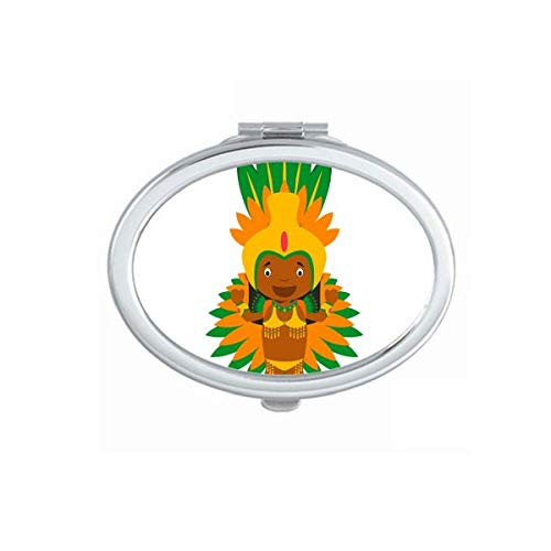 Orange Brazil Cartoon Mirror Portable Fold Hand Makeup Double Side Glasses Orange Brazil Cartoon Mirror Portable Fold Hand Makeup Double Side Glasses