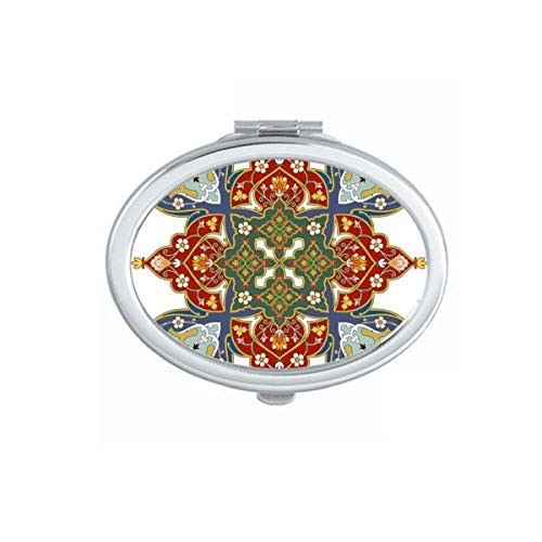 Parallel Repeat Flower Illustration Pattern Mirror Portable Fold Hand Makeup Double Side Glasses Parallel Repeat Flower Illustration Pattern Mirror Portable Fold Hand Makeup Double Side Glasses