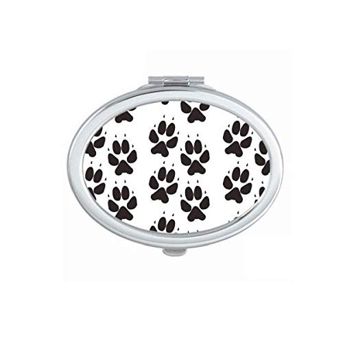 Paw Print Animal Claw Outline Protect Animal Mirror Portable Fold Hand Makeup Double Side Glasses