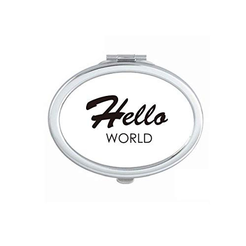 Programmer Interface Hello World Mirror Portable Fold Hand Makeup Double Side Glasses