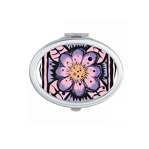 Purple Flower Mexicon Culture Element Engraving Mirror Portable Fold Hand Makeup Double Side Glasses Purple Flower Mexicon Culture Element Engraving Mirror Portable Fold Hand Makeup Double Side Glasses