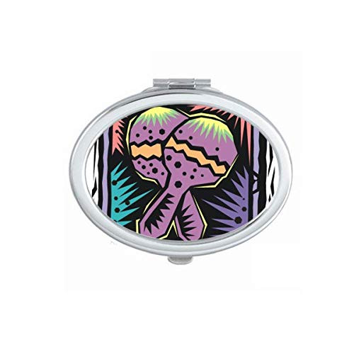 Purple Racket Mexicon Culture Element Engraving Mirror Portable Fold Hand Makeup Double Side Glasses Purple Racket Mexicon Culture Element Engraving Mirror Portable Fold Hand Makeup Double Side Glasses