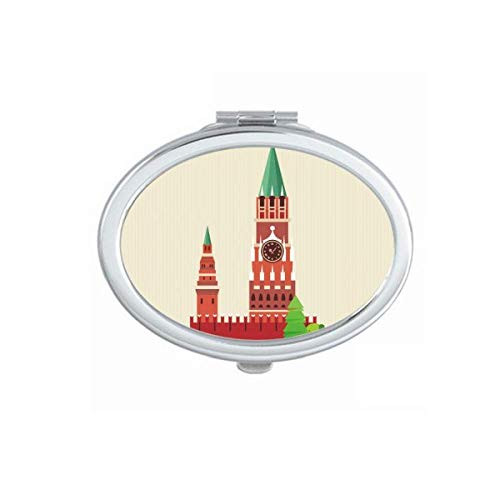 Russia Illustration National Symbol Landmark Mirror Portable Fold Hand Makeup Double Side Glasses