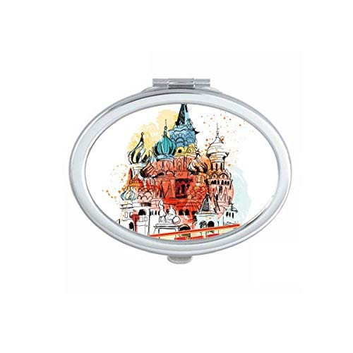 Russia Moscow Basil's Cathedral Mirror Portable Fold Hand Makeup Double Side Glasses