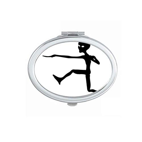 Universe Alien Monster Jumping Alien Mirror Portable Fold Hand Makeup Double Side Glasses