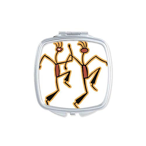 Egypt Figure Dancing Funny Pattern Mirror Portable Compact Pocket Makeup Double Sided Glass