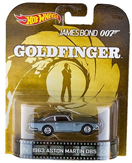 Hot Wheels 1963 Aston Martin DB5 James Bond 007 "Goldfinger 2015 Retro Series 1/64 Die Cast Vehicle Hot Wheels 1963 Aston Martin DB5 James Bond 007 "Goldfinger 2015 Retro Series 1/64 Die Cast Vehicle