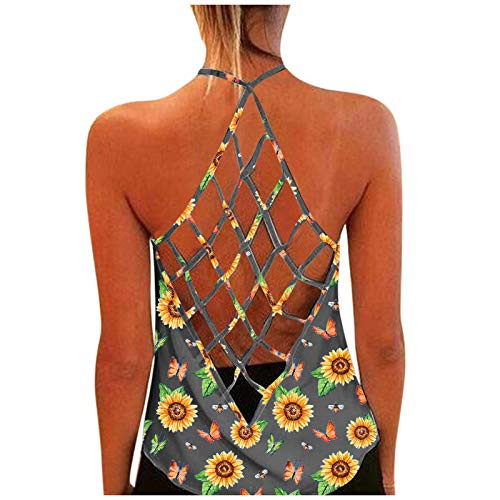 Summer Tops for Women Dressy, Womens Camisoles and Tanks, Womens Summer Casual Button V Neck Spaghetti Strap Cami Loose Fit Tank Tops Vest Blouse