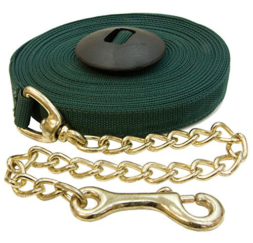 Intrepid International Poly Lunge Line with Chain and Rubber Stopper, Green