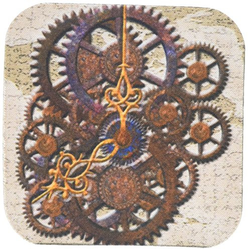 3dRose CST-108102-2 Steam Punk Cog Wheels in Bronze Soft Coasters, Set of 8