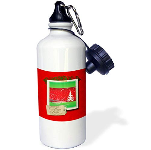 3dRose Susan Brown Designs - Christmas - Holiday Themes - Christmas Tree Message - 21 oz Sports Water Bottle -wb-182927-1-