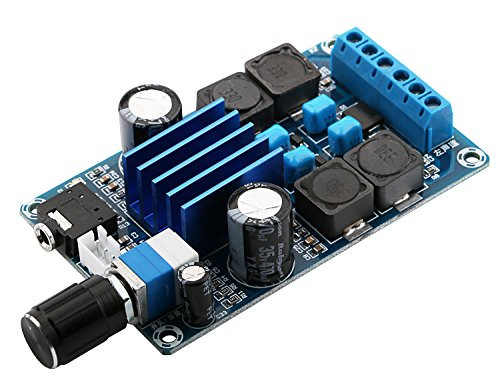 Audio Amplifier Board, Yeeco Dual Channel 50W+50W Digital Power Amplifier Board DC 12-24V 15V 20V Car Audio Stereo AMP Module Volume Knob 3.5MM Audio Input Audio System DIY Speakers