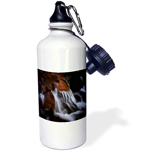 3dRose Mike Swindle Photography - Landscapes - Water Flowing Down Brown Rocks - 21 oz Sports Water Bottle -wb-307823-1-