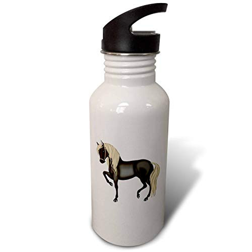 3dRose Brown and Blonde Prancing Horse Illustration - Water Bottles -wb-340010-2-