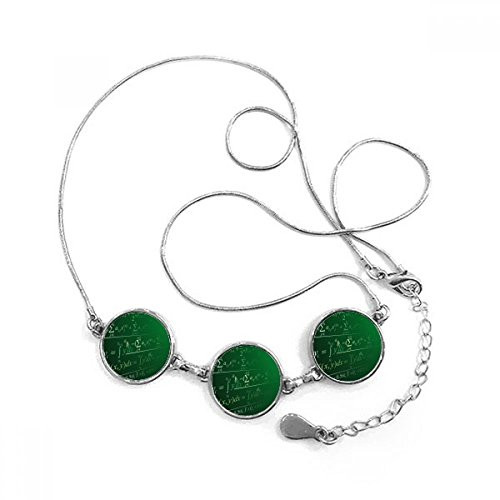 Blueairs Calculus Mathematical Formulas Science Painted Stick Figure Round Shape Pendant Necklace Jewelry