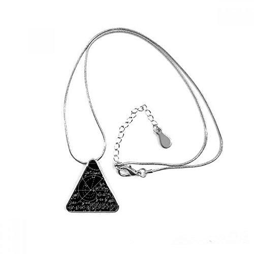 Blueairs Mathematical Formulas Science Calculus Painted Stick Figure Triangle Shape Pendant Necklace Jewelry Chain