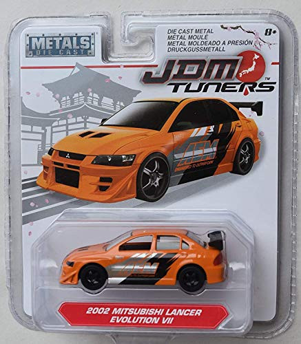 DieCast Jada JDM Tuners -2002 Mitsubishi Lancer Evolution VII- Orange 1-64 Scale
