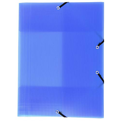 Exacompta - Ref. 55872E - Translucent polypropylene 3-flap elastic folder - Linicolor - A4 - Dark blue