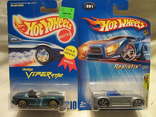 Hot Wheels Dodge Viper RT/10 210  and  2005 First Editions Ford Shelby Cobra Concept 001 Die Cast 2 Car Set