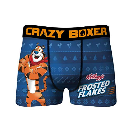 Frosted The Flakes Tony The Tiger Holiday Men's Underwear Boxer Briefs Large -36-38- Blue