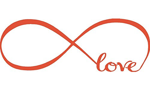 Picniva Orange 10'' X 28'' Wall Stickers Bedroom Decor Infinity Symbol Word Love Vinyl Art Decal