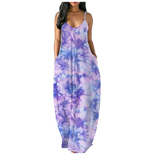 Summer Dresses for Womens Tie-Dye Beach Pullover Maxi Boho Sundress Ladies Loose Long Slip Dress Maxi Boho Dress Blue Summer Dresses for Womens Tie-Dye Beach Pullover Maxi Boho Sundress Ladies Loose Long Slip Dress Maxi Boho Dress Blue