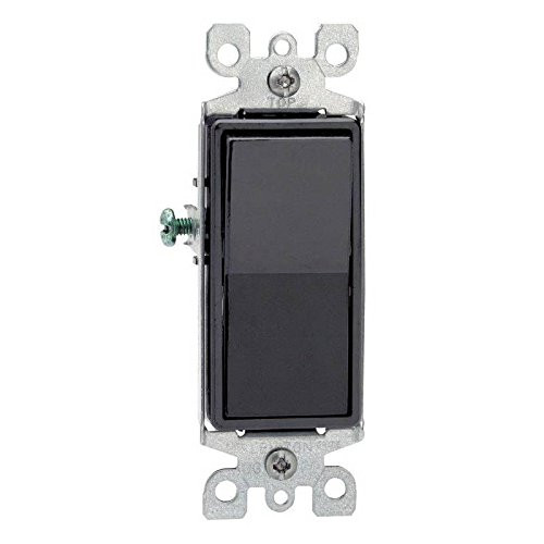 Leviton Decora 15 amps Rocker Switch Black 1 pk - Case of- 1- Each Pack Qty- 1